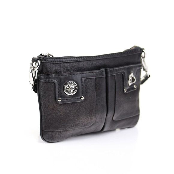 Marc by Marc Jacobs Buffalo Leather Percy Crossbody Bag Black - Picture 5 of 13